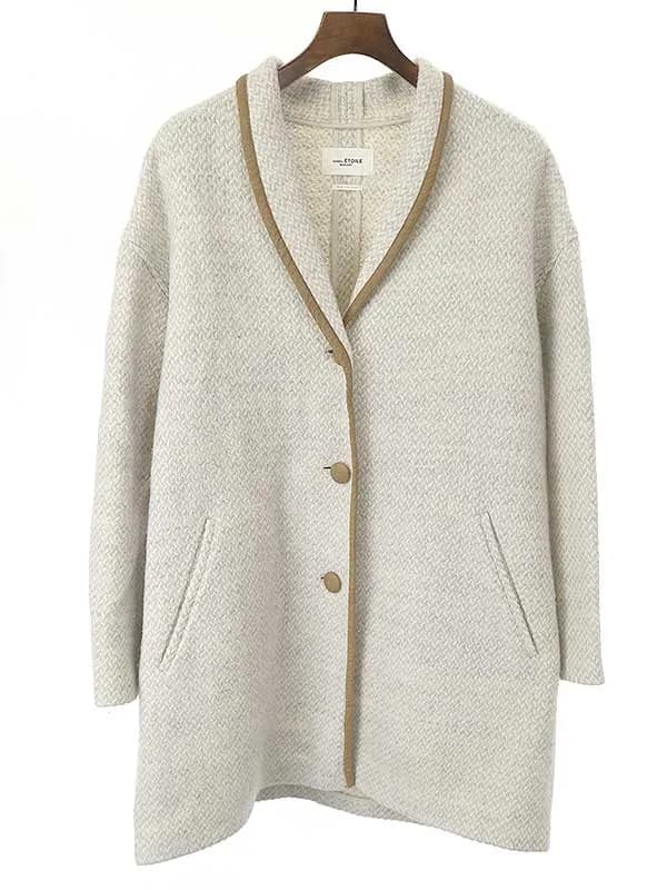 ISABEL MARANT イザベルマランエトワール 21AW MANTEAU JELANYO パイピングノーカラーコート