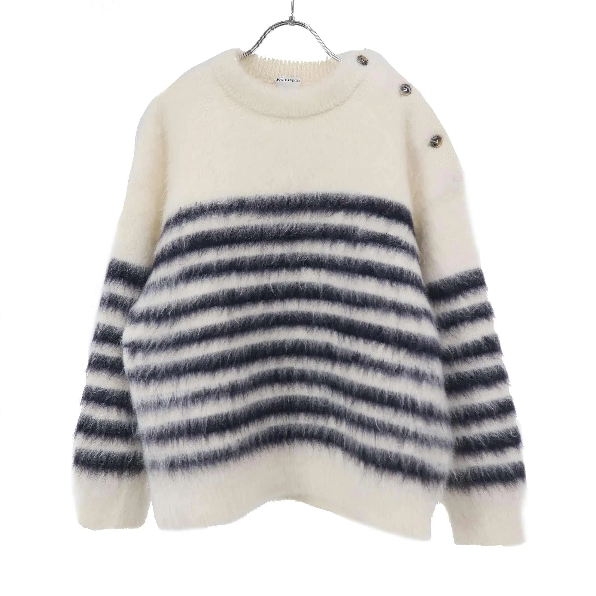 BOTTEGA VENETA ボッテガヴェネタ ボーダーモヘアウールニットセーター 757828 V2M90
