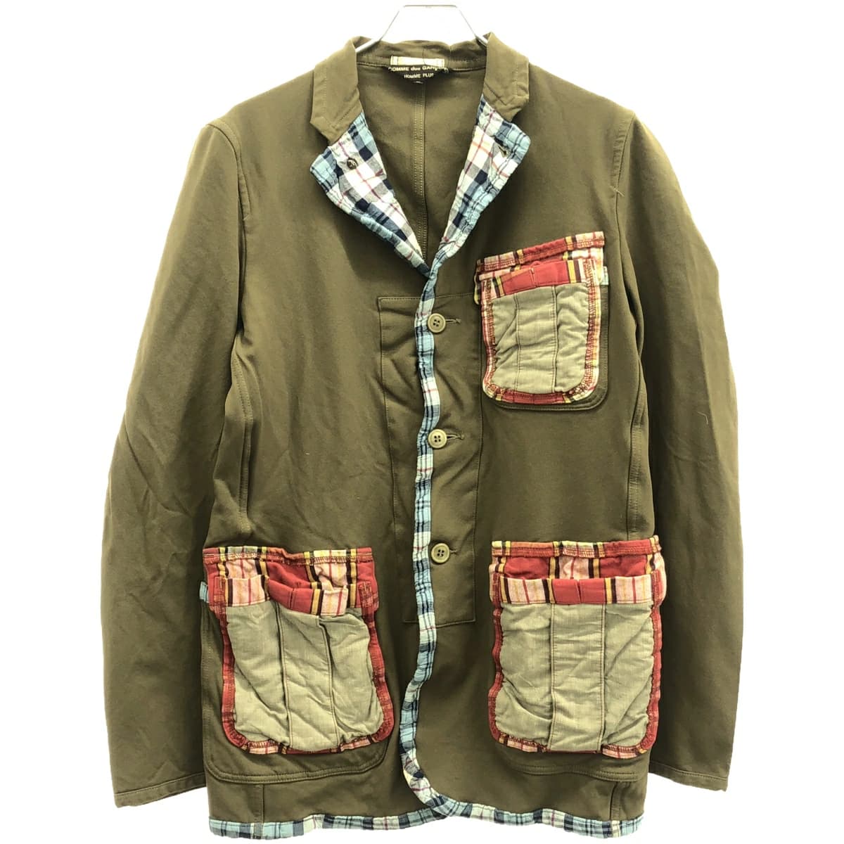 COMME des GARCONS コム デギャルソンオムプリュス 10SS ポリエステル縮絨 パッチワークジャケット&パンツ セットアップ PE-J0068/PE-P037