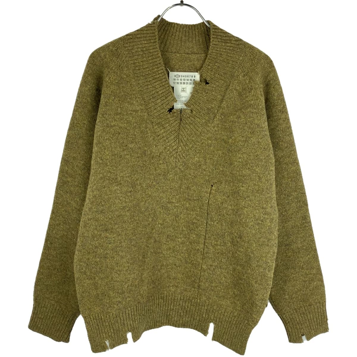 Maison Margiela メゾン マルジェラ 19AW デストロイVネックウールセーター S51GP0128