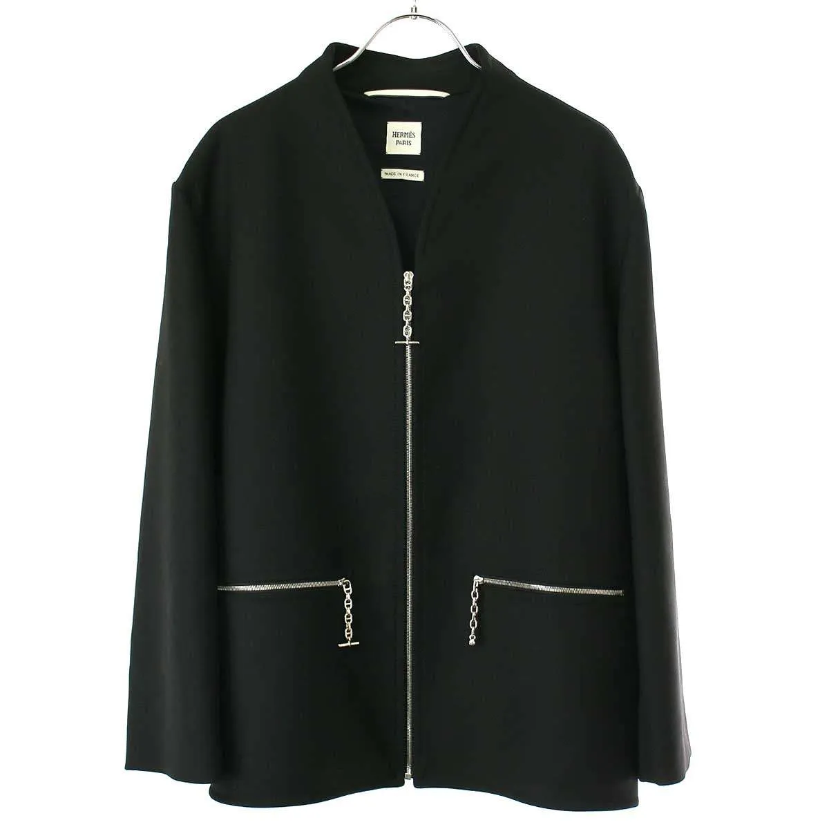 HERMES エルメス 20SS シェーヌダンクル ウールストレッチノーカラージャケット