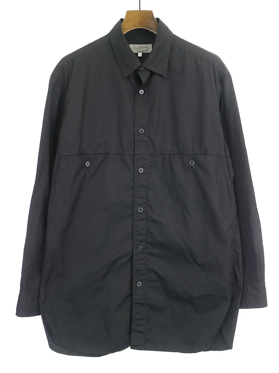Yohji Yamamoto ヨウジヤマモト プール オム 右胸切り替え環縫いブロードシャツ