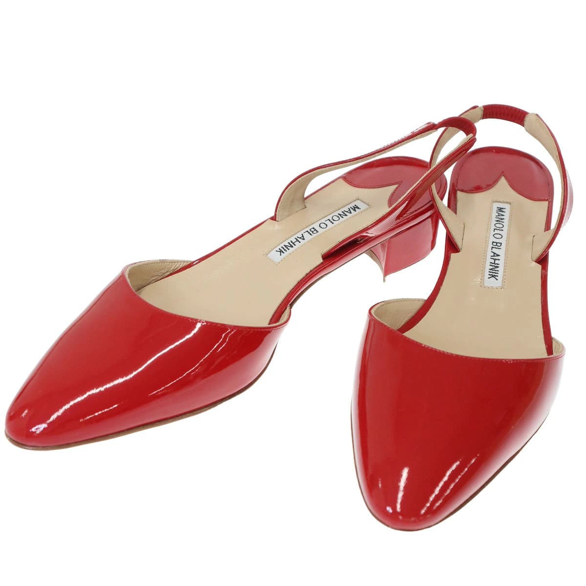 MANOLO BLAHNIK マノロブラニク Aspro スリングバックパテントミュールサンダル