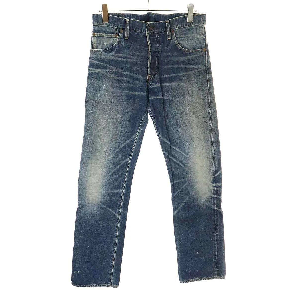 visvim ビズビム 21AW Social Sculpture SLIM DAMAGED-29 ダメージペイント加工デニムパンツ 0121205005018