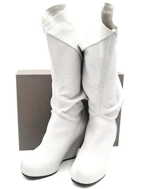 Rick Owens リックオウエンス 10SS Peaked-back wedg 変形レザーブーツ