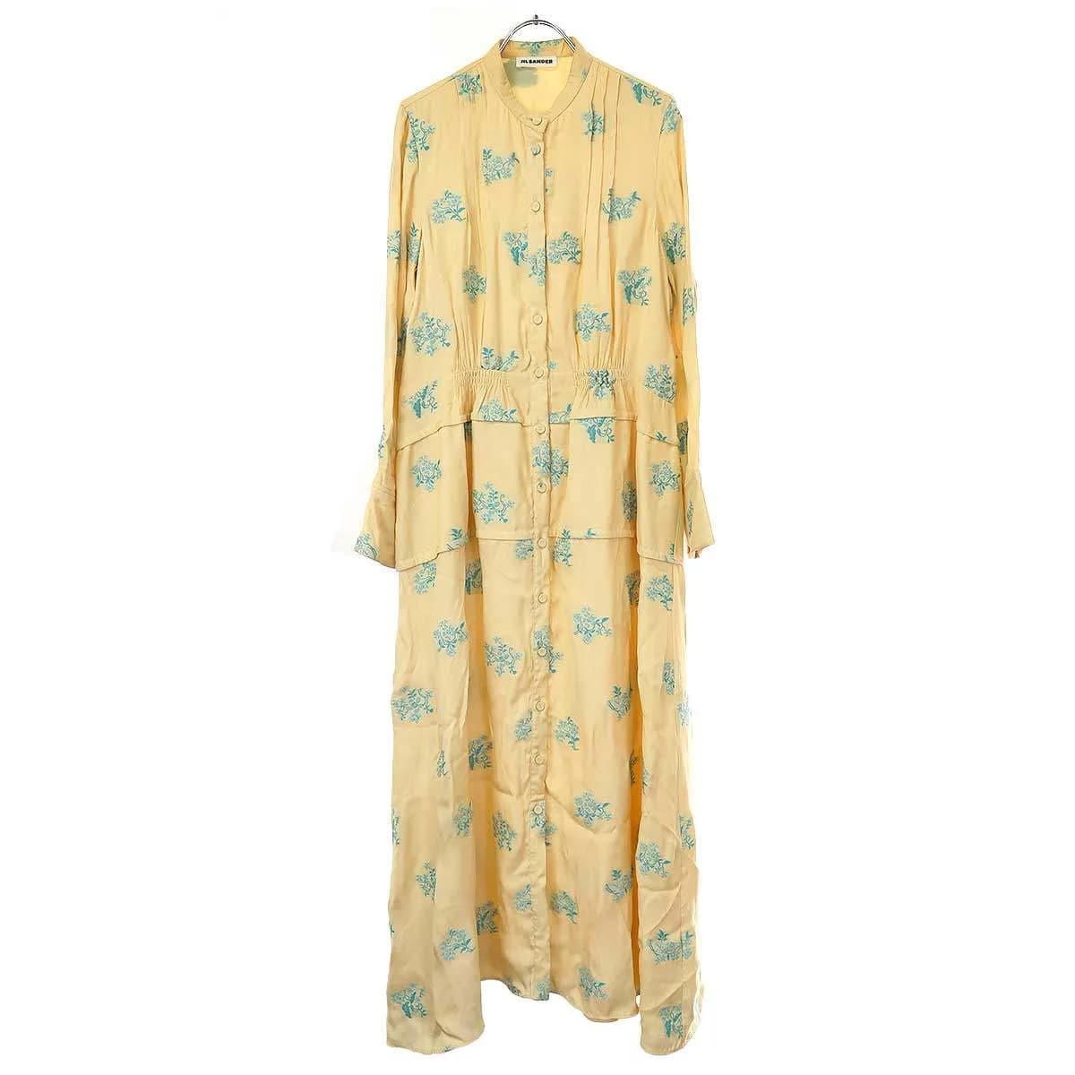 JIL SANDER ジルサンダー 20SS フラワージャガードレーヨンワンピース JSWR505311