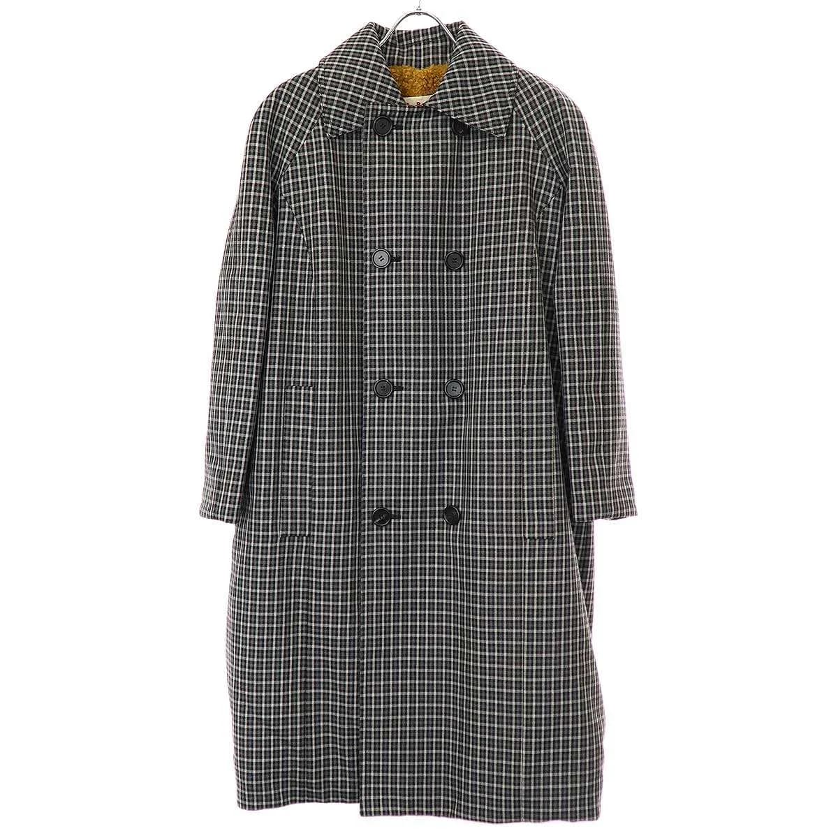 MARNI マルニ チェック柄ボアロングコート