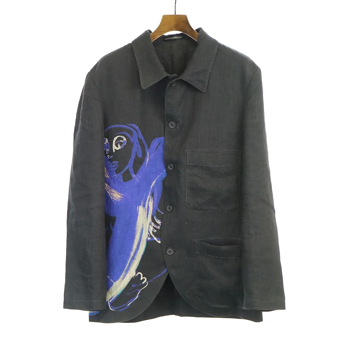 Yohji Yamamoto Yohji Yamamoto POUR HOMME 20SS 朝倉優佳 ドローイングプリントリネンシャツジャケット