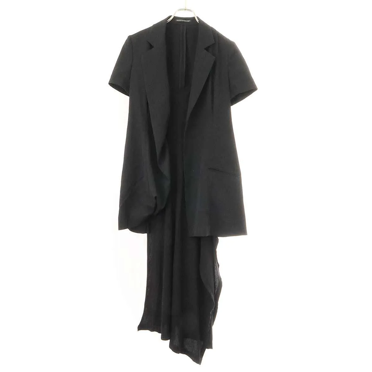 Yohji Yamamoto ヨウジヤマモトコレクションズ 22SS ウールギャバジン カットソードッキング ショートジャケット