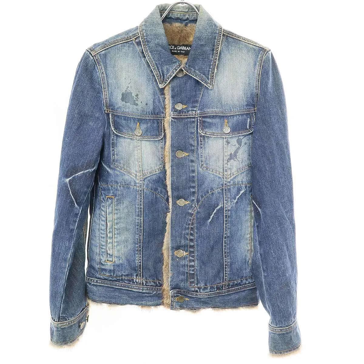 DOLCE&GABBANA ドルチェ&ガッバーナ 2005AW マスクラットファーデニムジャケット G9000Z