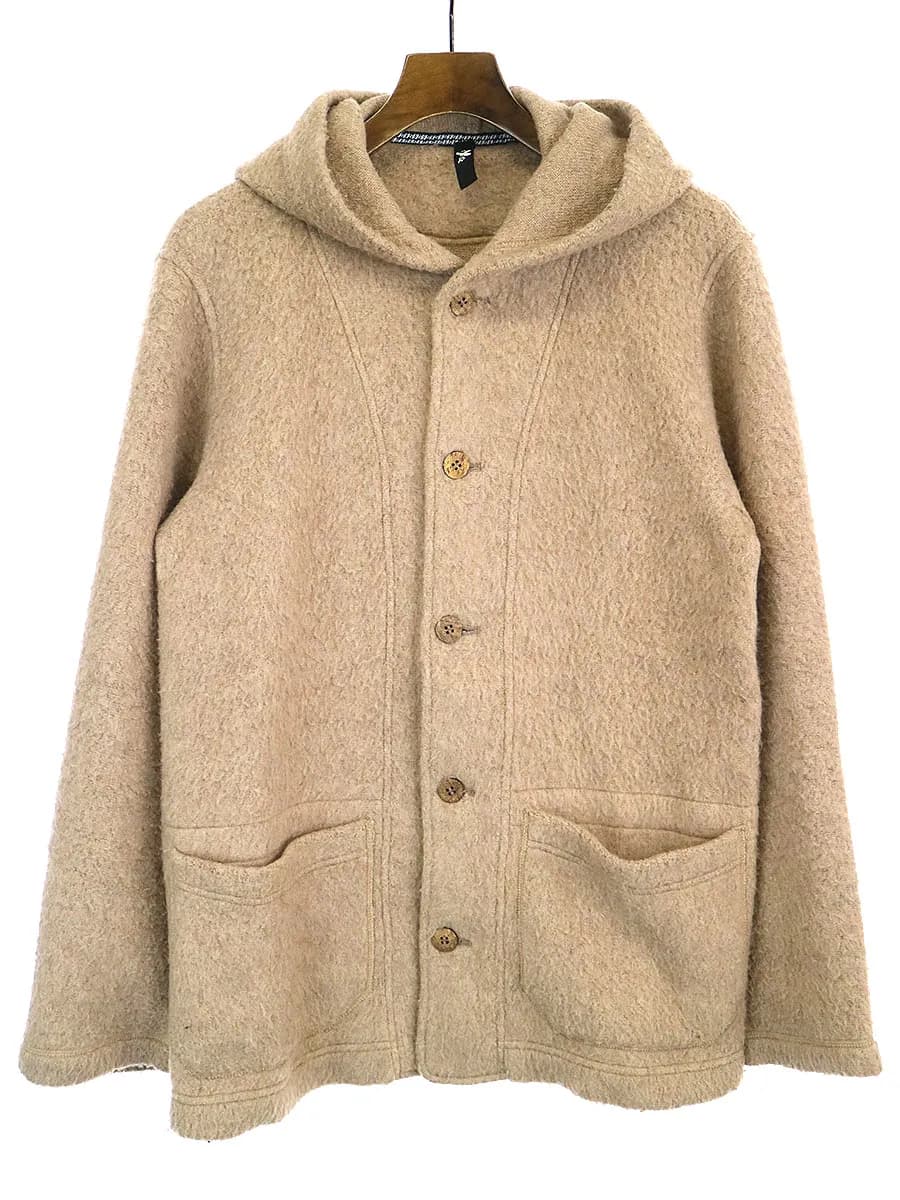 Yohji Yamamoto サイト バイ ヨウジヤマモト アクリルウールシャギーフーデッドジャケット