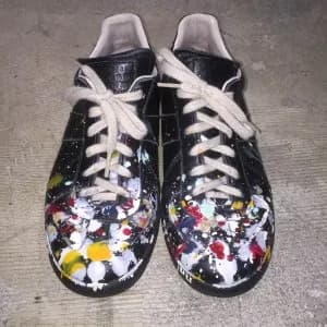 Maison Margiela Maison Martin Margiela 15SS REPLICA スプラッシュペイントレザージャーマントレーナースニーカー