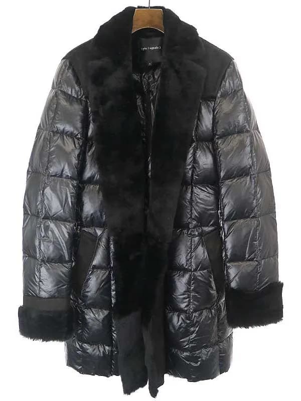1piu1uguale3 ウノピゥウノウグァーレトレ×エンメティ GOWN ROPE COAT ムートンダウンコート