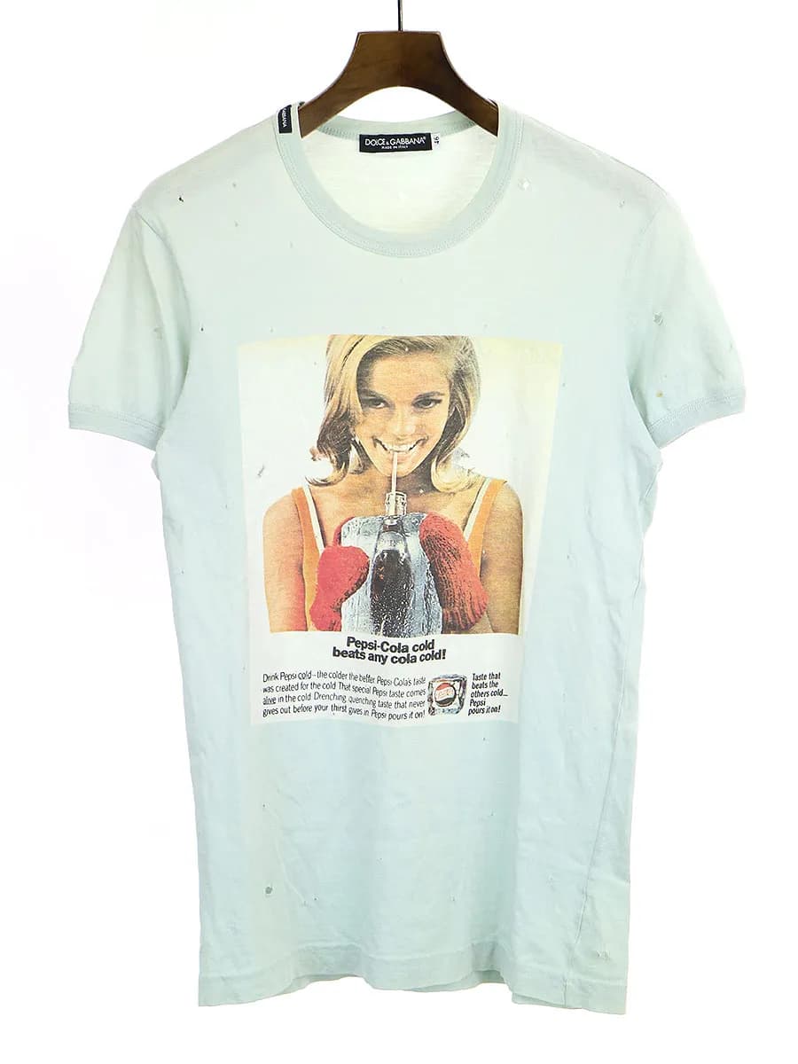 DOLCE&GABBANA ドルチェ&ガッバーナ 06SS LOOK5 クラッシュ加工ペプシプリントTシャツ