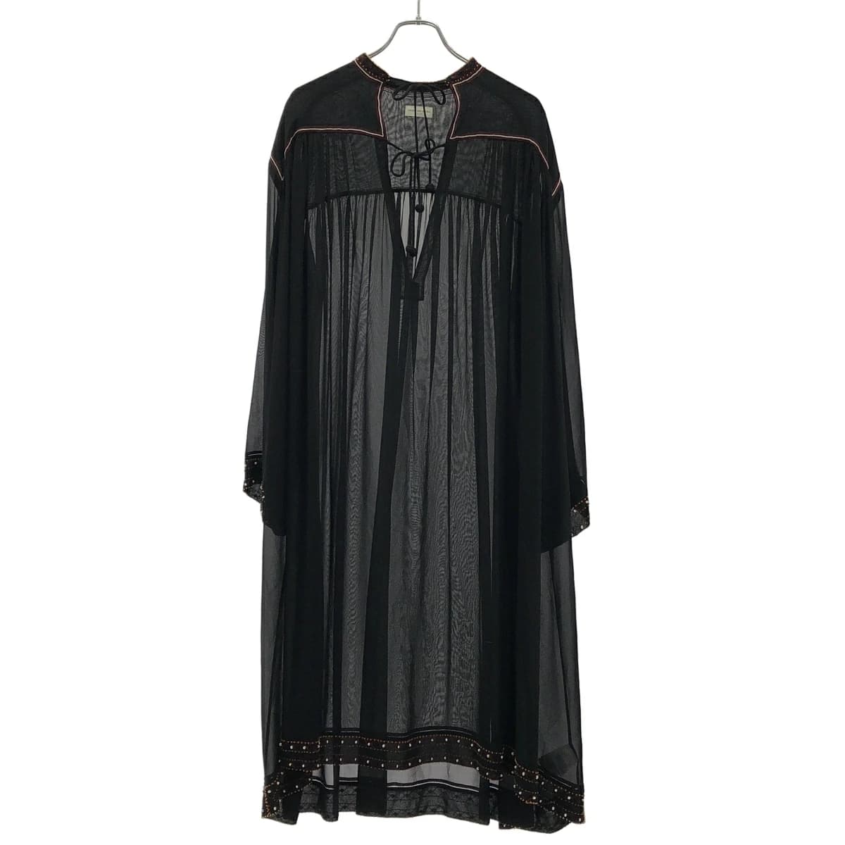 DRIES VAN NOTEN ドリスヴァンノッテン ビーズ装飾 シフォンシアーワンピース