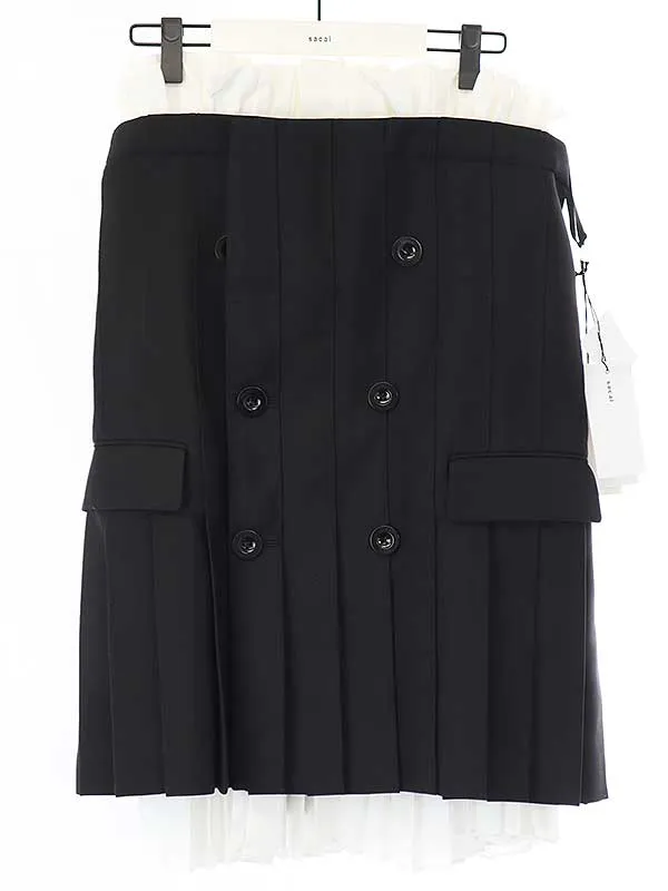 sacai サカイ 23SS レイヤードプリーツチュールチューブトップス