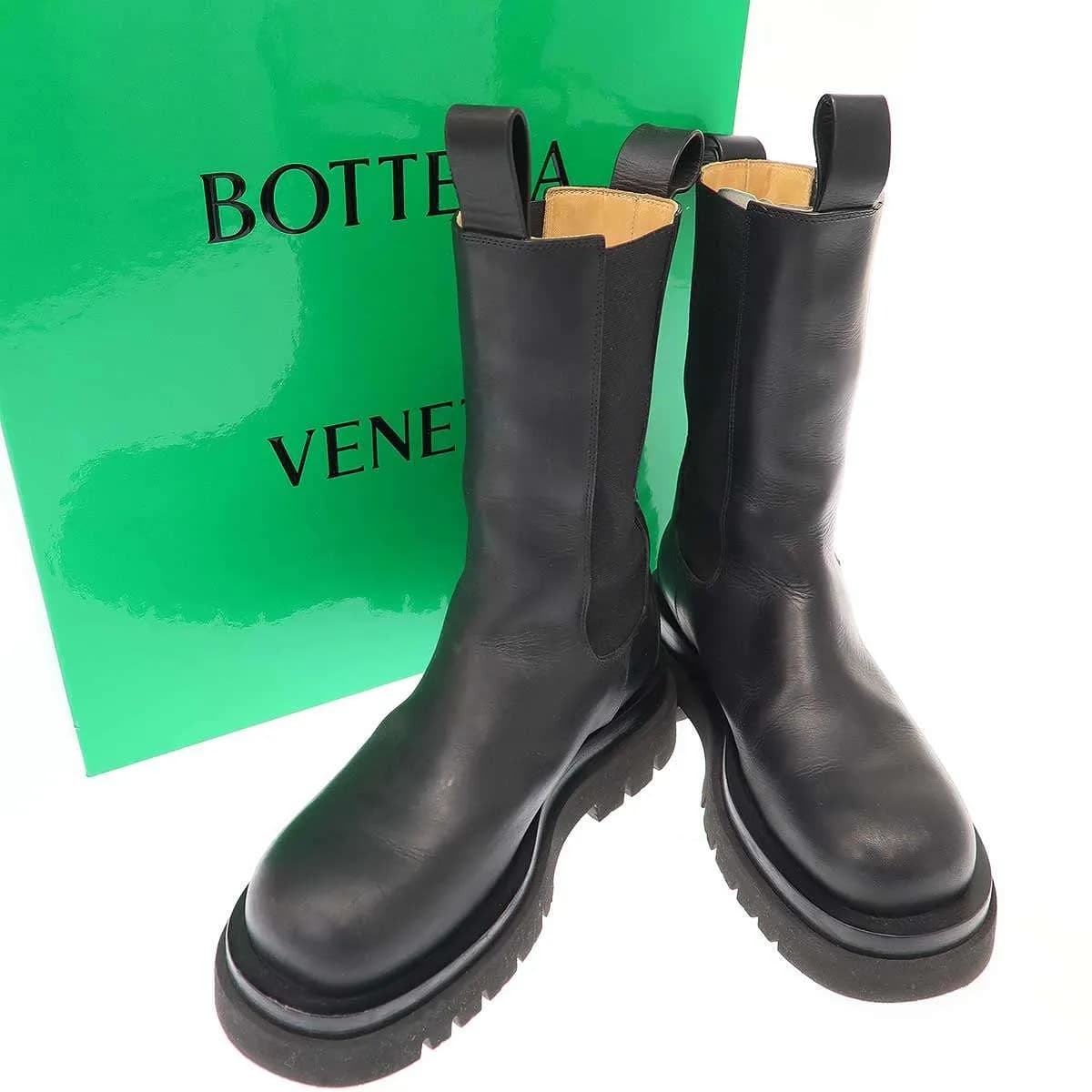 BOTTEGA VENETA ボッテガヴェネタ ラグ サイドゴアロングレザーブーツ