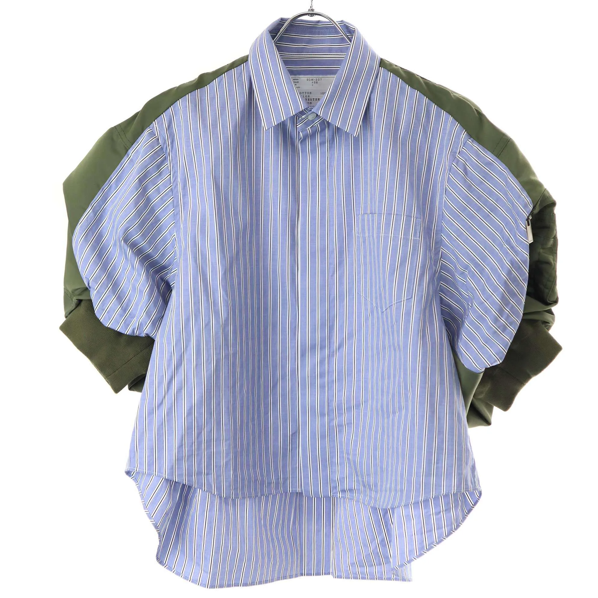 sacai サカイ 24SS Cotton Poplin x Nylon Twill Shirt パフスリーブトップス