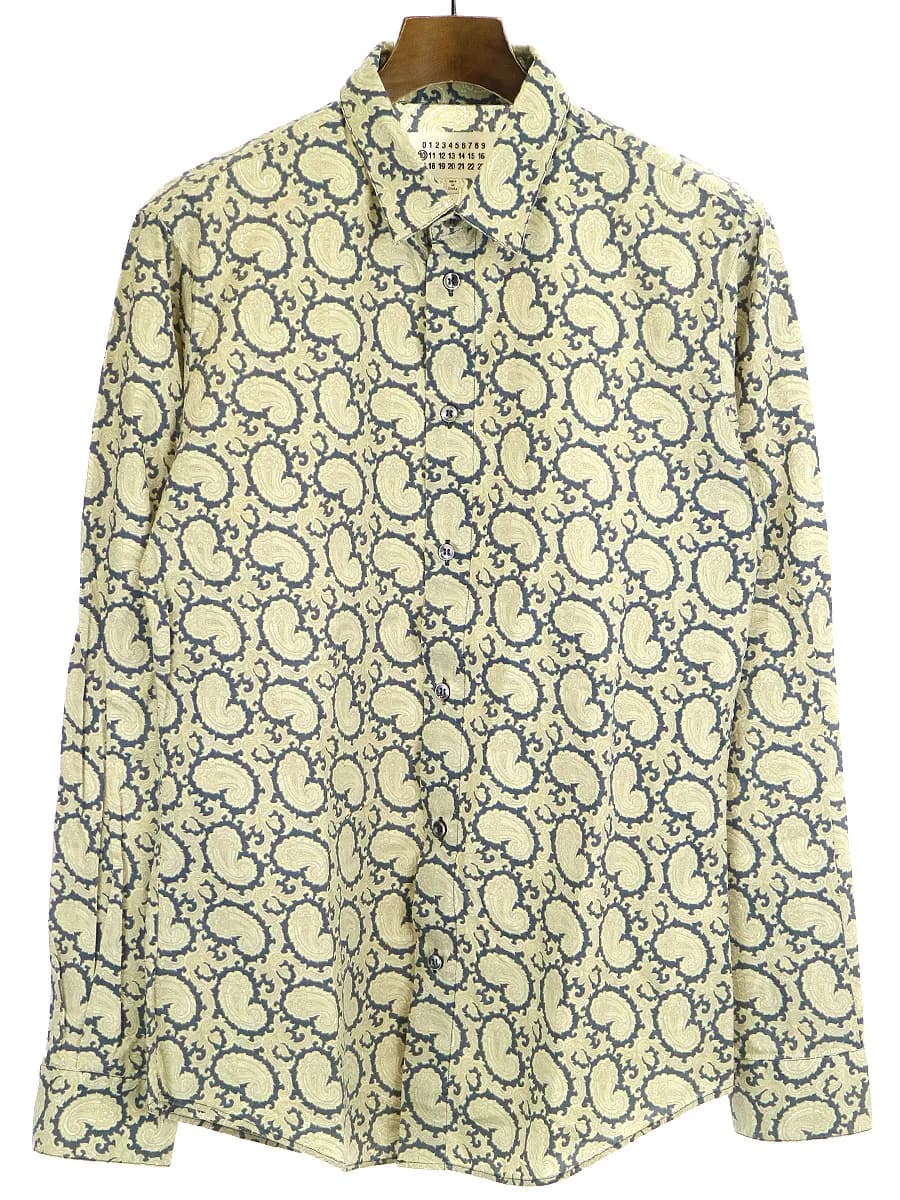 Maison Margiela メゾンマルタンマルジェラ10 13AW ペイズリー柄コットンシャツ