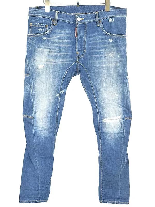 DSQUARED2 ディースクエアード 20SS TIDY BIKER JEAN ダメージ加工ストレッチデニムバイカーパンツ