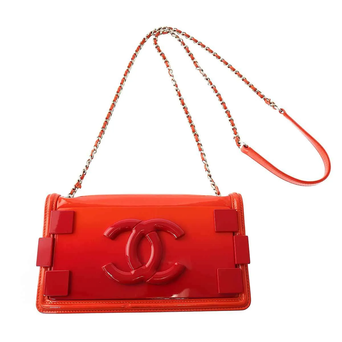 CHANEL シャネル 2014年 ボーイブリック レゴボーイココマークパテントチェーンショルダーバッグ