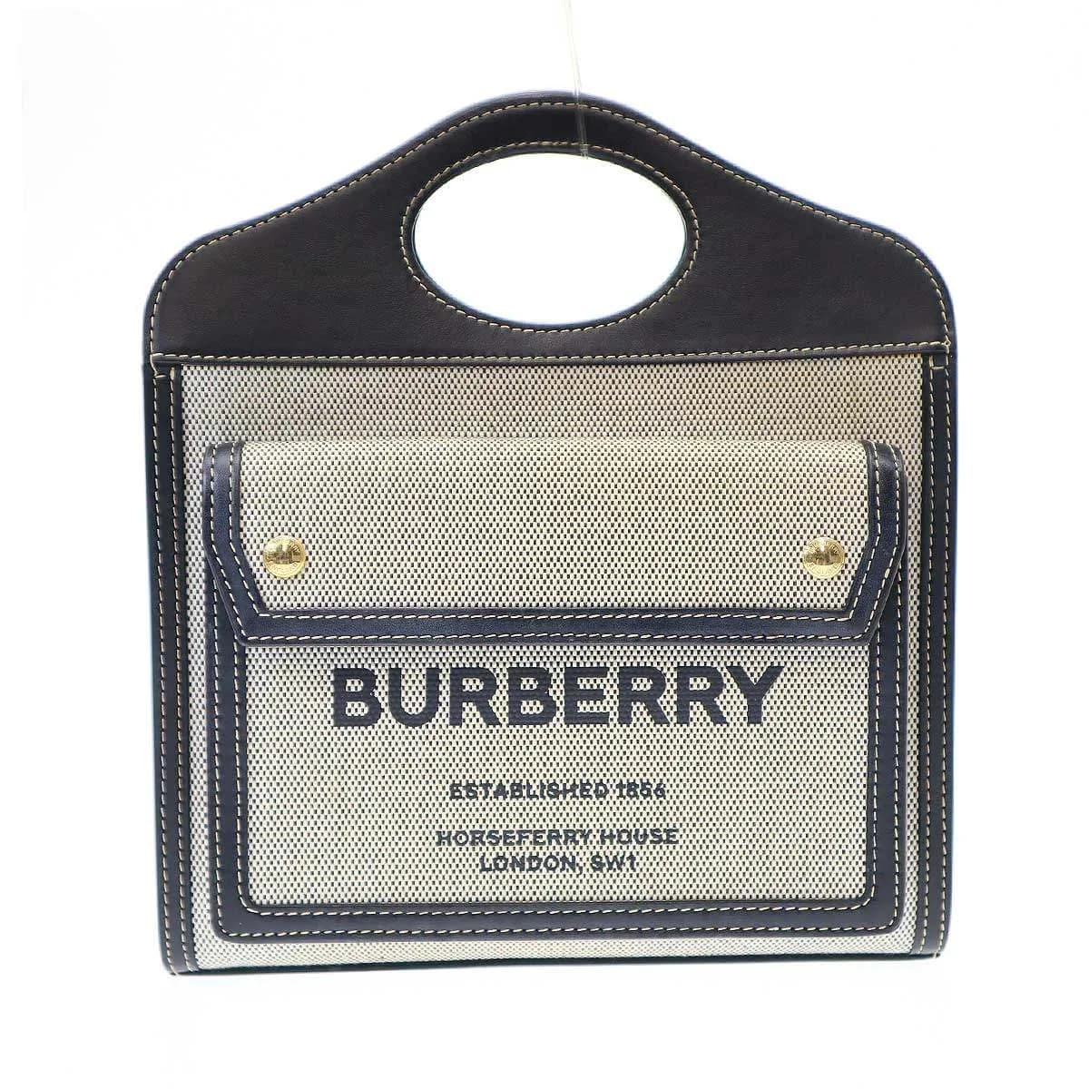 BURBERRY バーバリー 2WAY MINI POCKET BAG ロゴプリントキャンバスショルダーバッグ