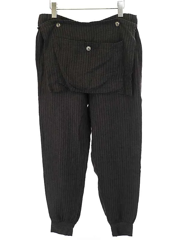 Greg Lauren グレッグ ローレン コットンリネンストライプエプロンパンツ
