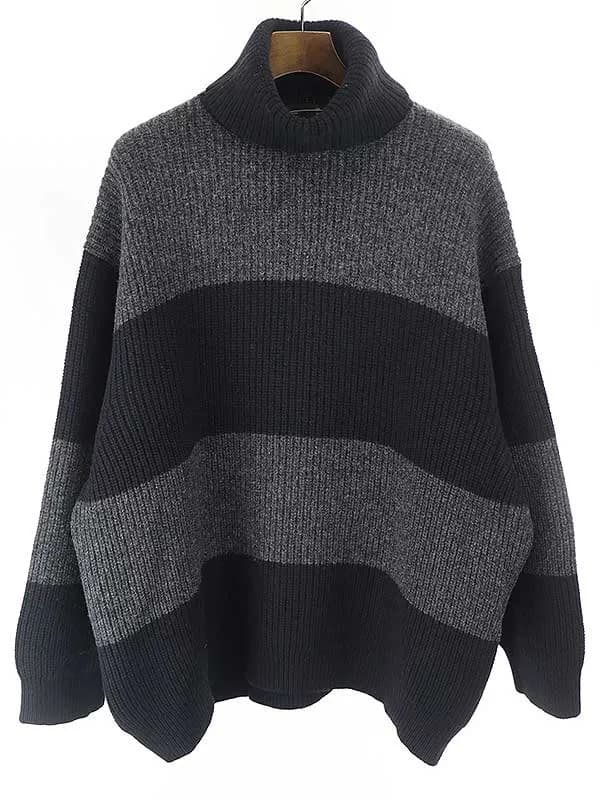 LAD MUSICIAN ラッドミュージシャン 19AW タートルネックビッグボーダーニットセーター