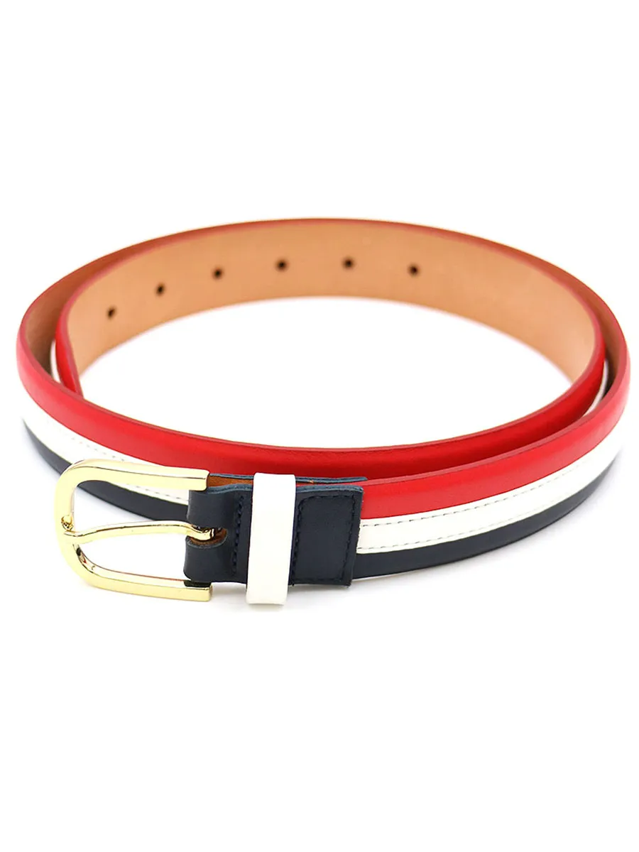 MAISON KITSUNE メゾン キツネ MAISON BOINET TRICOLOR BELT トリコロールカラーレザーベルト