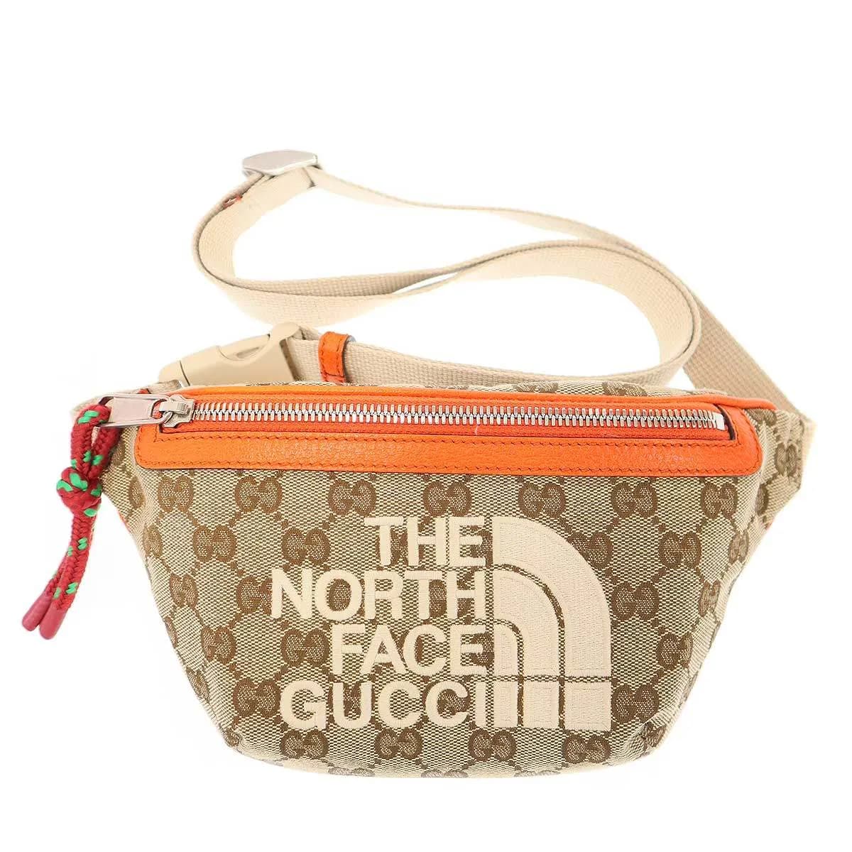GUCCI グッチ ノースフェイス Belt Bag GGキャンバスウエストボディバッグ