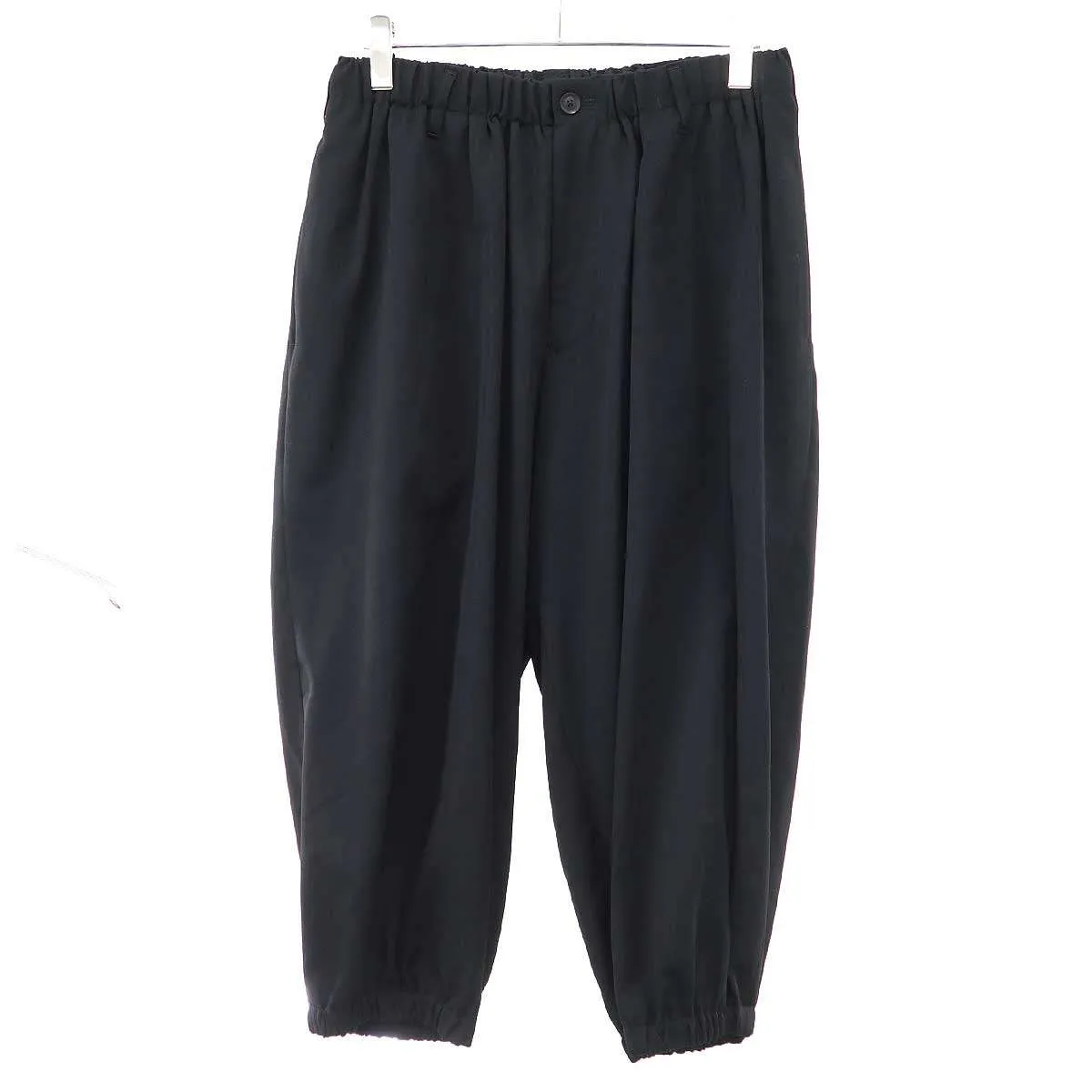 Yohji Yamamoto ヨウジヤマモト プールオム 20SS ウールシワギャバ タブ付きギャザーパンツ