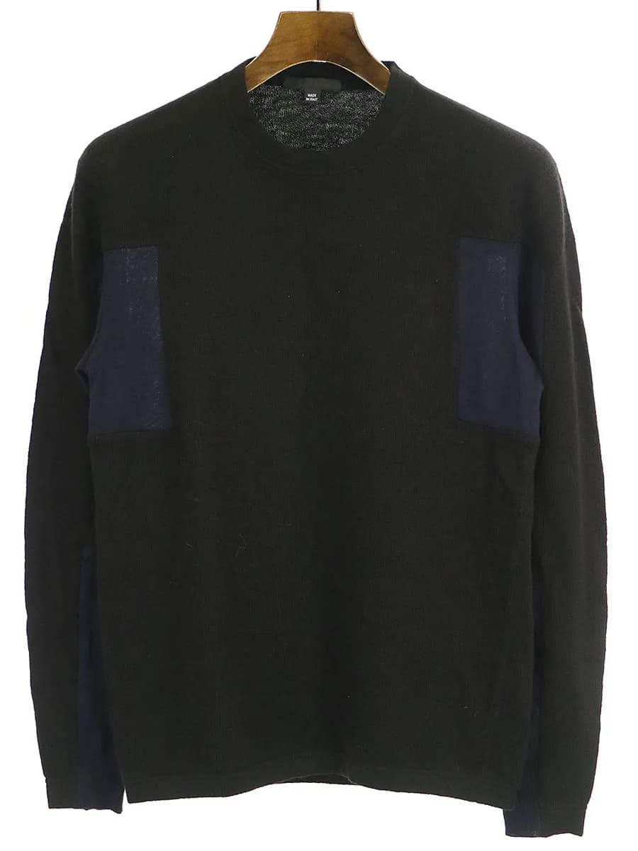 HELMUT LANG ヘルムートラング 本人期 パネルデザインウールニットセーター