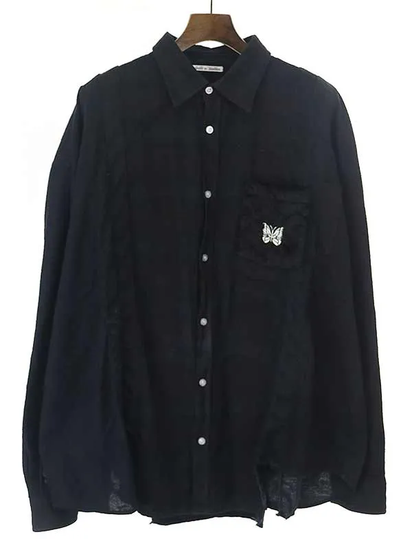 NEEDLES リビルドバイニードルス 20AW NUBIAN別注 7 CUTS WIDE SHIRT リメイクフランネルシャツ