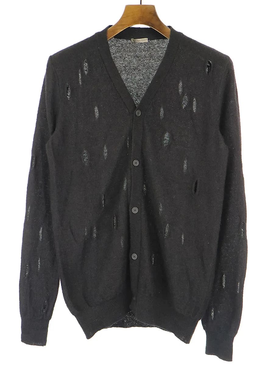 BOTTEGA VENETA ボッテガヴェネタ 12AW モヘア混ホールカッティングカーディガン