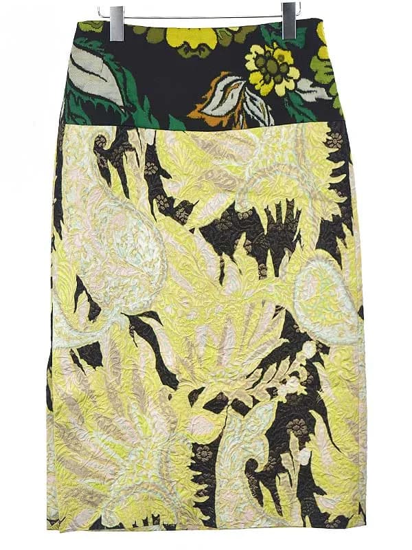 DRIES VAN NOTEN ドリスヴァンノッテン 18SS フラワージャガードタイトスカート