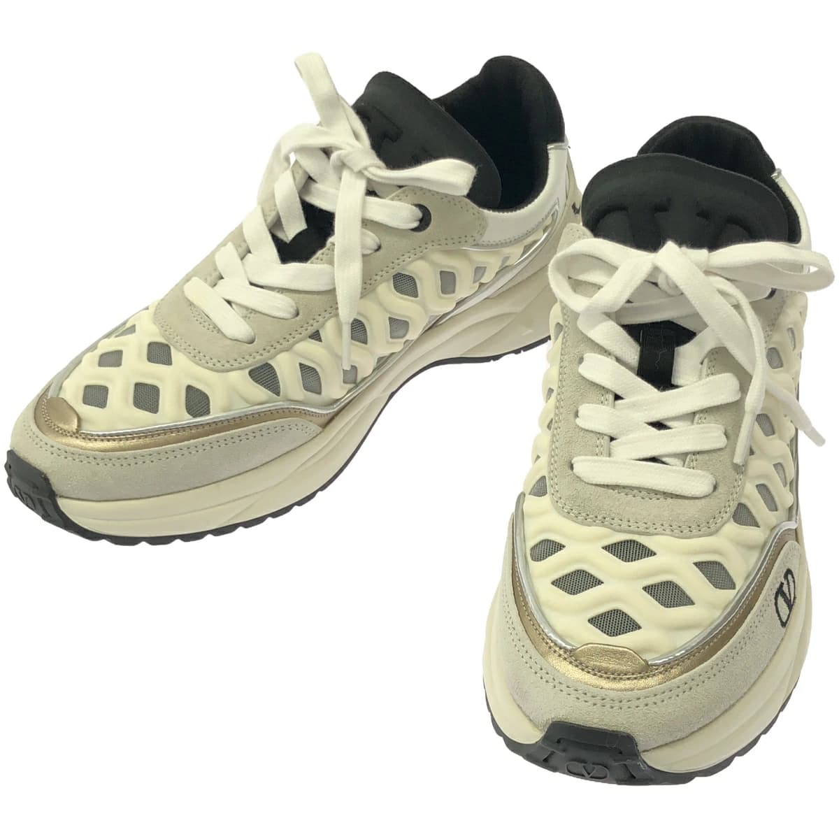 VALENTINO ヴァレンティノ ガラヴァーニ READY GO RUNNER レザーメッシュコンビスニーカー SXEA5W2
