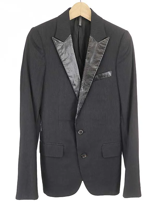 Dior HOMME ディオールオム 04SS PETIT レザー切替タキシードジャケット