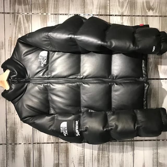 Supreme Supreme×THE NORTH FACE 17AW Leather Nuptse Jacket ラムレザーダウンジャケット