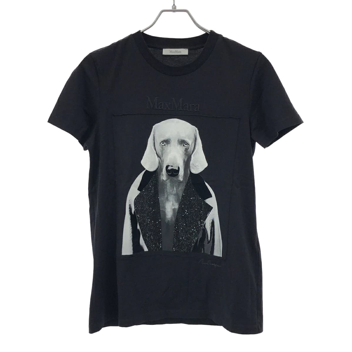 MAXMARA マックスマーラ ラインストーンデザイン MMドッグプリントTシャツ 19460323