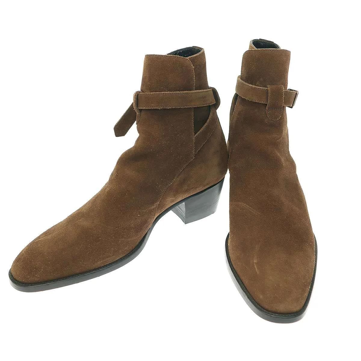 SAINT LAURENT サンローラン パリ ワイアット 40 ジョッパースエードレザーブーツ 443200
