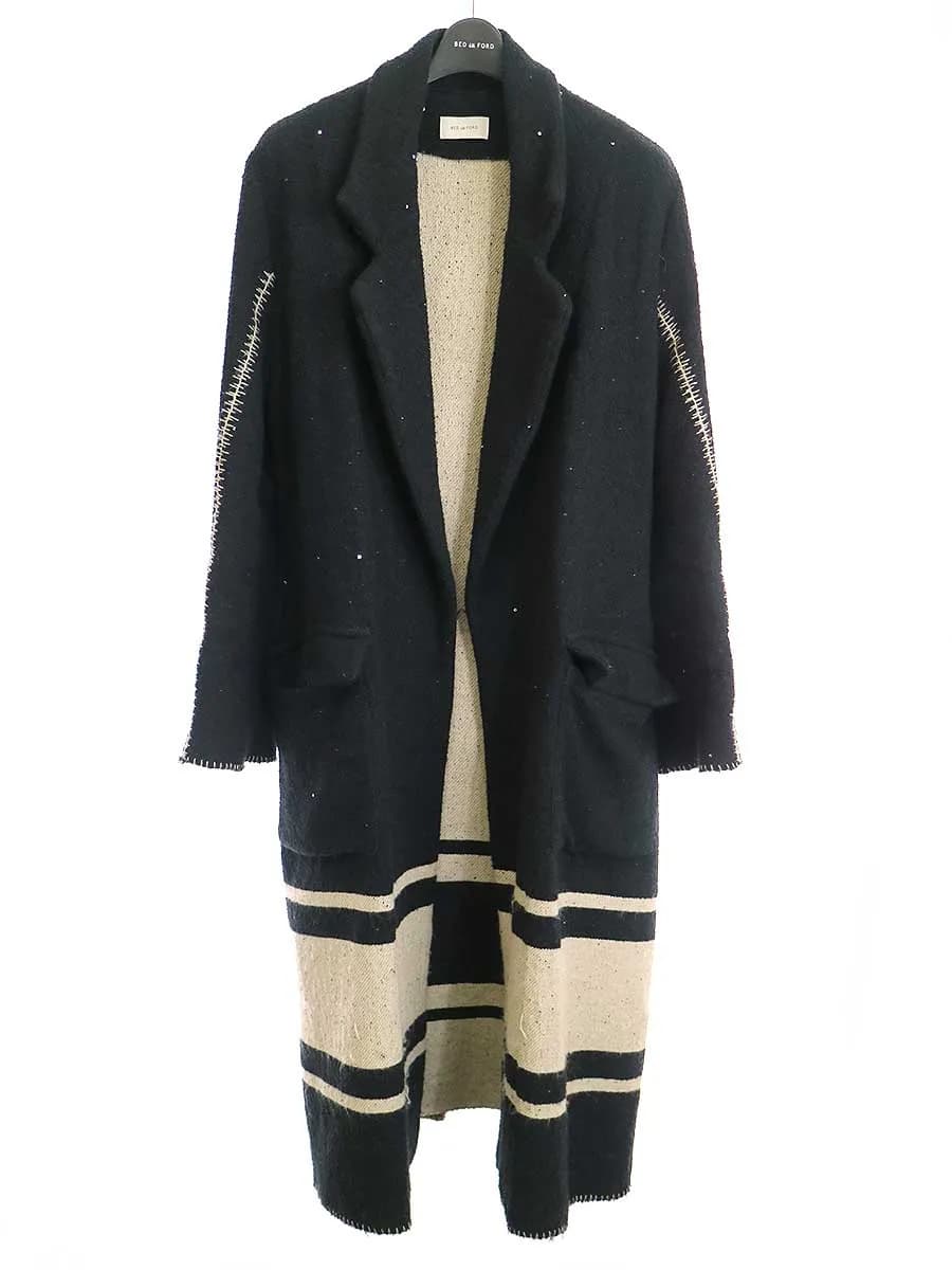 BED J.W. FORD ベッドフォード 20AW Spangle Long Coat スパンコールウールコート