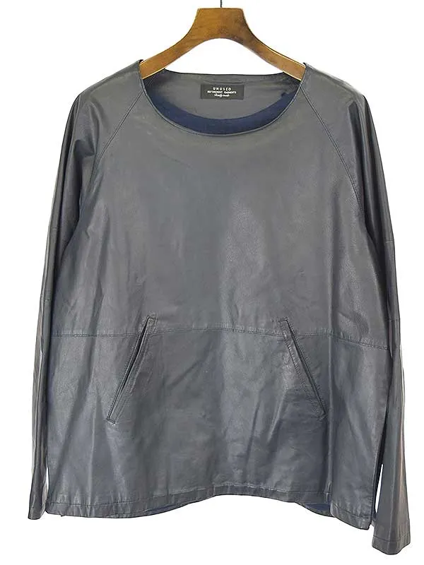UNUSED アンユーズド SAMPLE 12AW レザープルオーバー