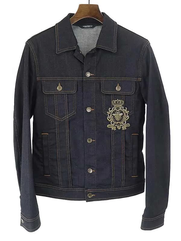 DOLCE&GABBANA ドルチェ&ガッバーナ 16AW クラウンビーアップリケデニムジャケット