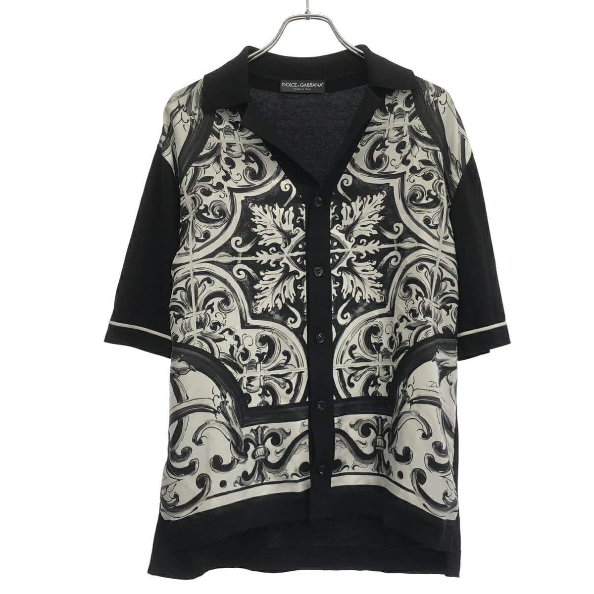 DOLCE&GABBANA ドルチェ&ガッバーナ 25SS マジョリカプリント シルクオーバーニットシャツ
