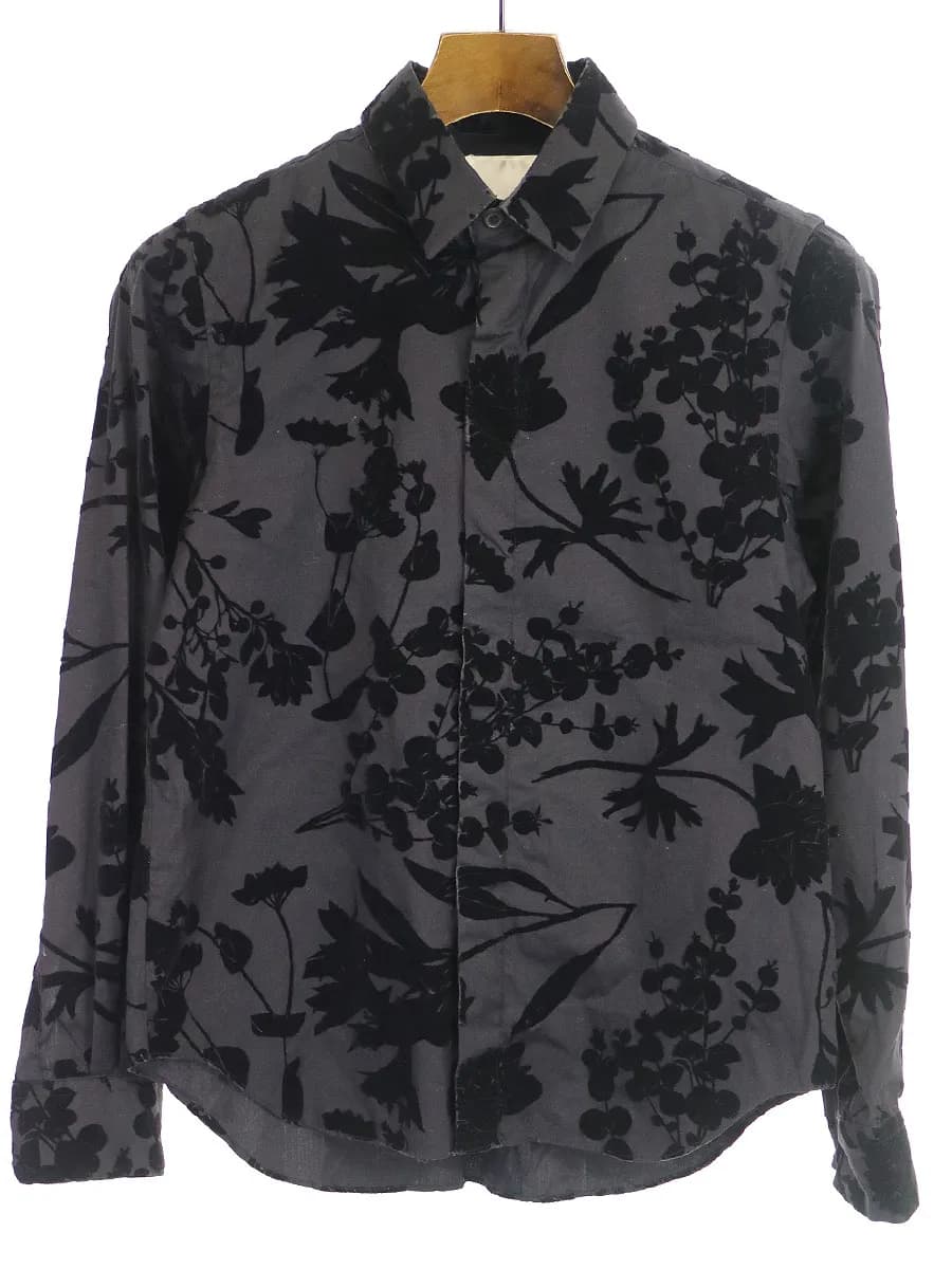 noir kei ninomiya ノワール ケイ ニノミヤ 16AW ベルベットボタニカルシャツ