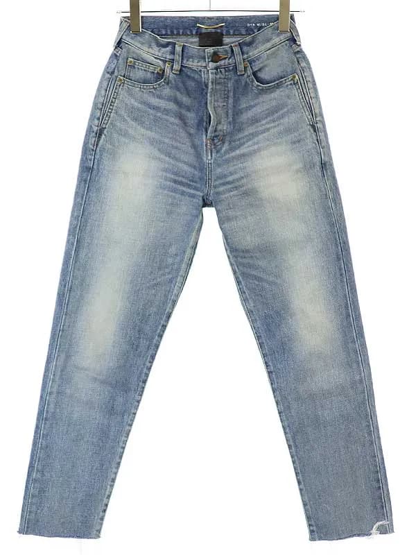 SAINT LAURENT サンローラン パリ 19AW D19 W/SL-MW バンダナパッチ カットオフデニムパンツ