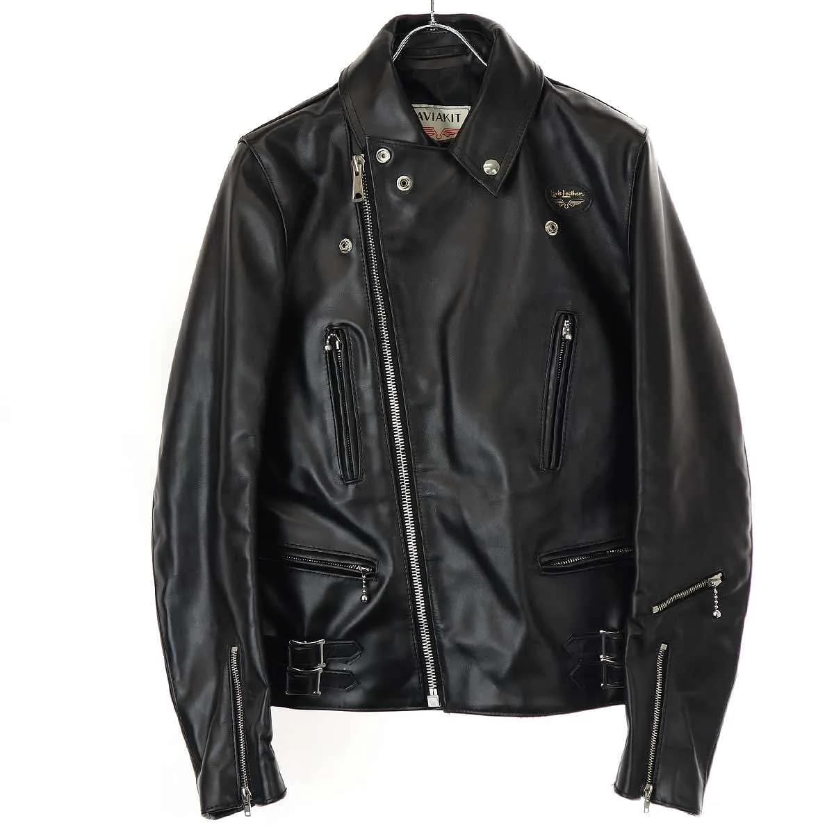 Lewis Leathers ルイスレザー 391 LIGHTNING ライトニングオールブラックニットナイロンライニングライダースジャケット