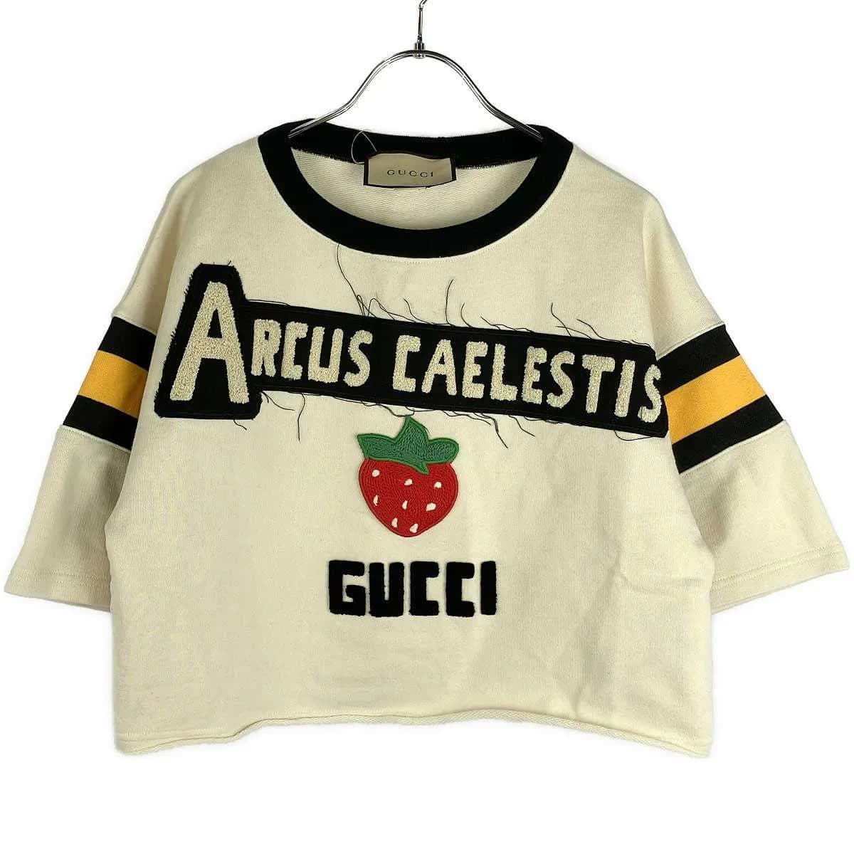 GUCCI グッチ 23AW ストロベリーアップリケ クロップドスウェットTシャツ 753579 XJFUH