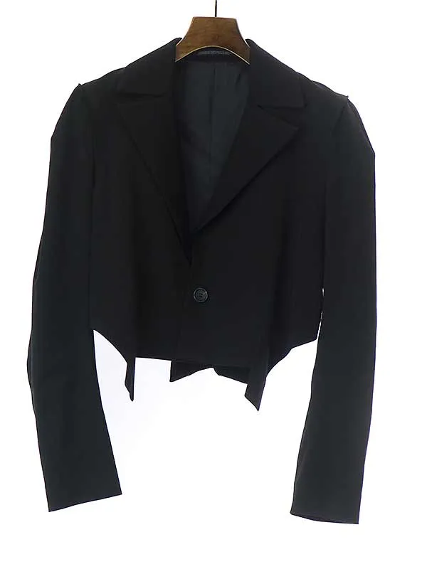Yohji Yamamoto ヨウジヤマモト ファム 18AW ウールショートテーラードジャケット