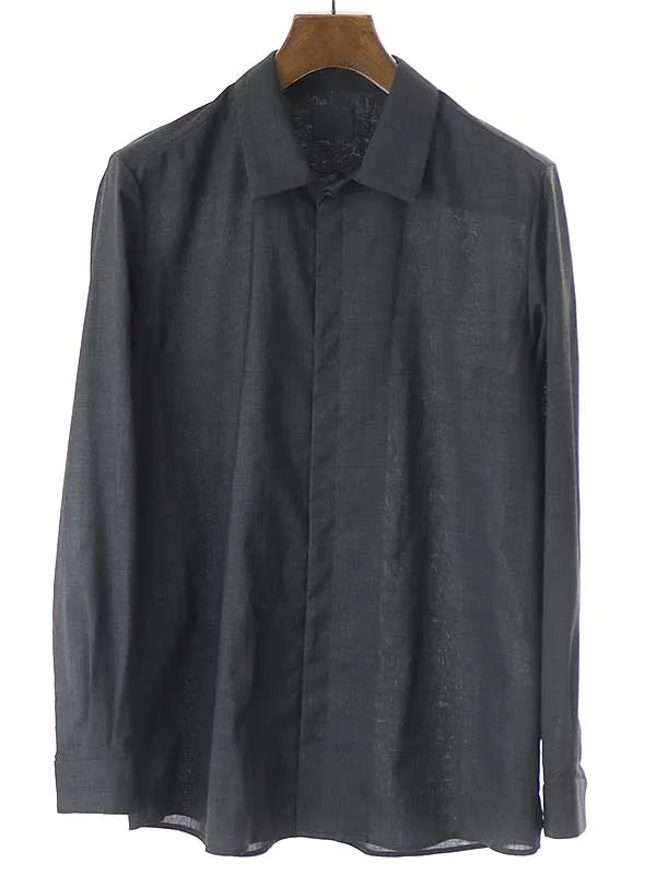 山内 山内 ヤマウチ 18SS ノーミュールシングウールシルクシャツ